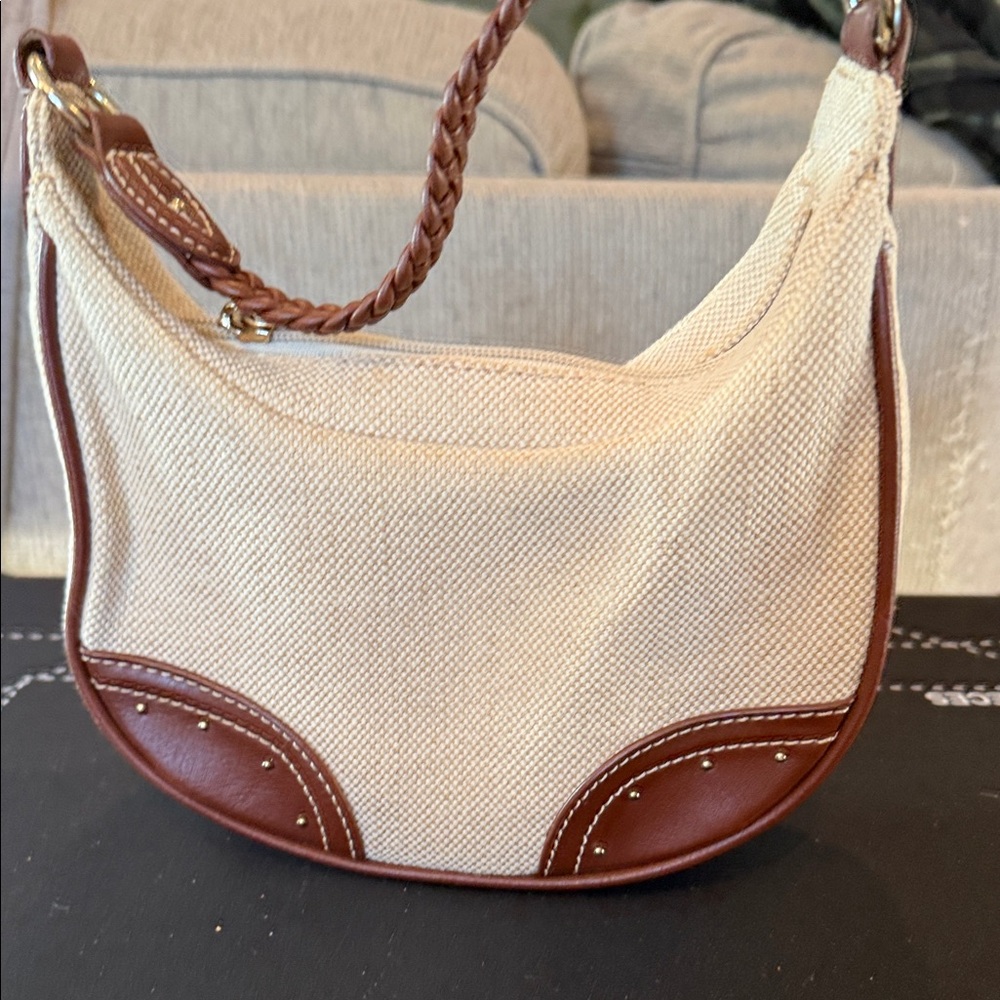 Etienne Aigner Cream and Brown Shoulder Bag